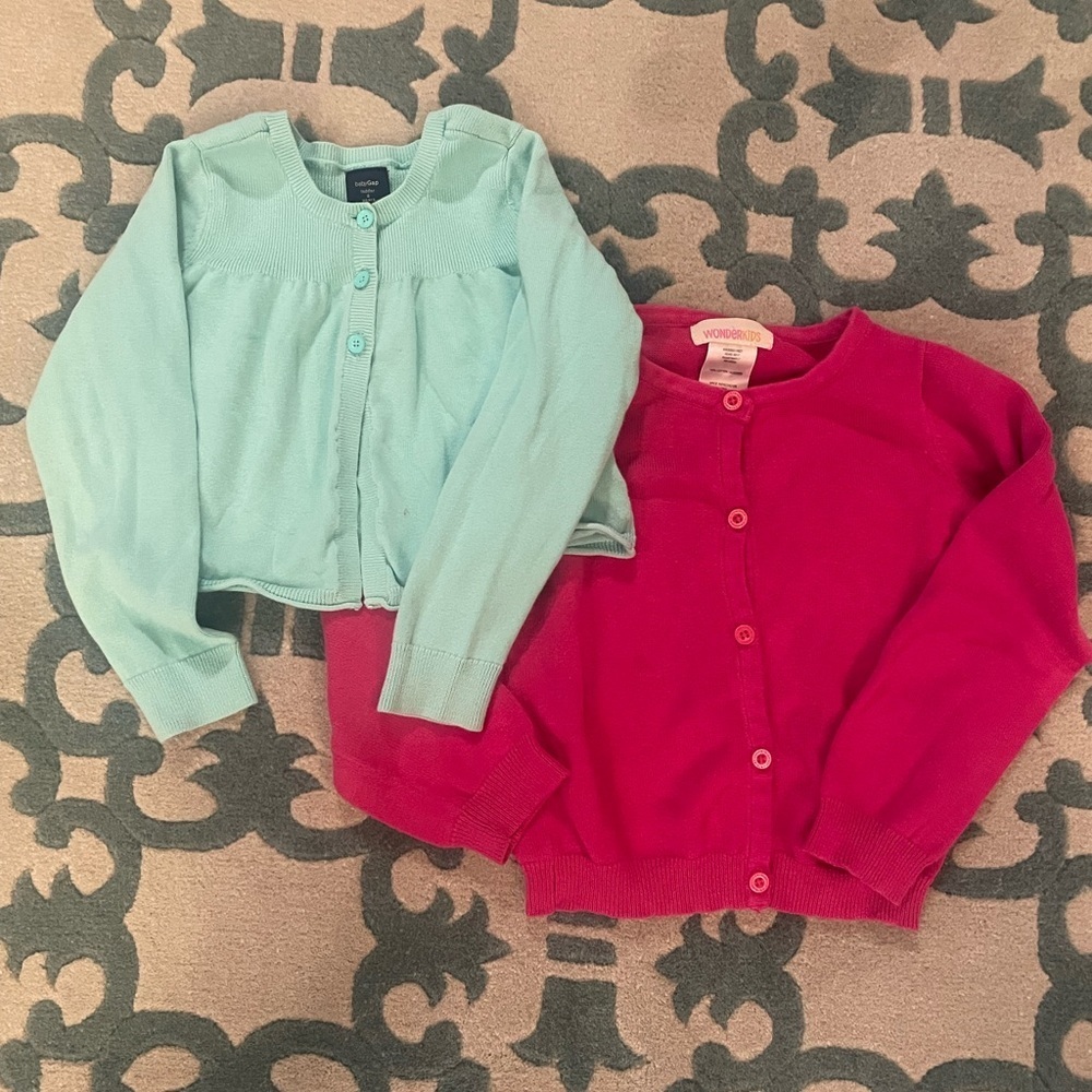 Bundle of 2 little girls sweaters. Size 4.